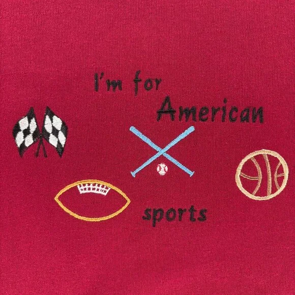 Vintage 90s American Sports Sweatshirt XL USA Made Crewneck Football Baseball - Picture 4 of 9